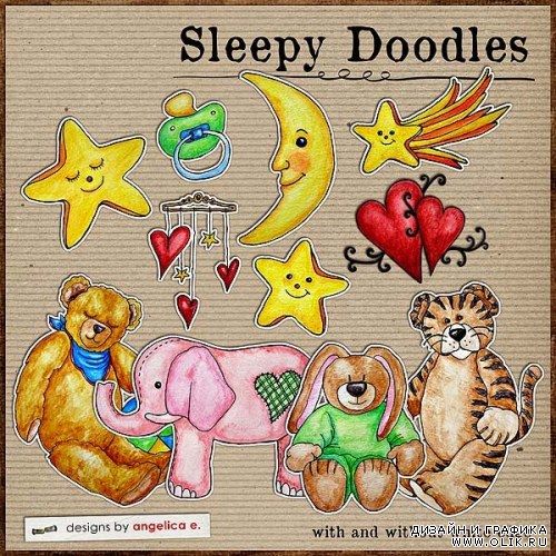 Скрап-набор Sleepy Doodles