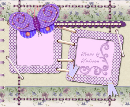 Фиолетовая рамочка с бабочкой