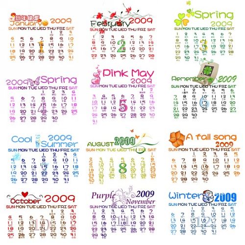 2009 Pretty Calendar