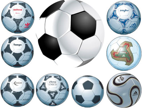 Футбольные мячи - векторные иллюстрации