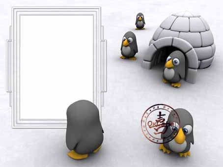 рамка с пингвинами