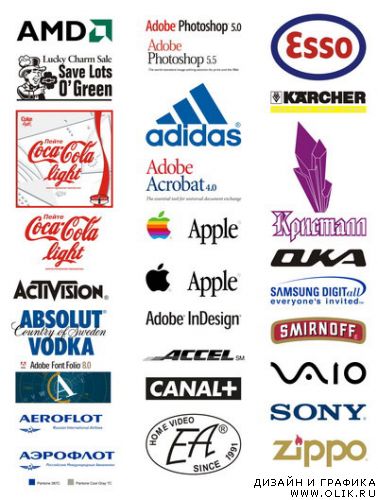 Логотипы множества компаний в векторном виде от А до Z