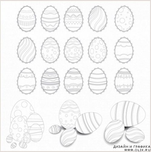 Easter Eggs Color-it Vector
