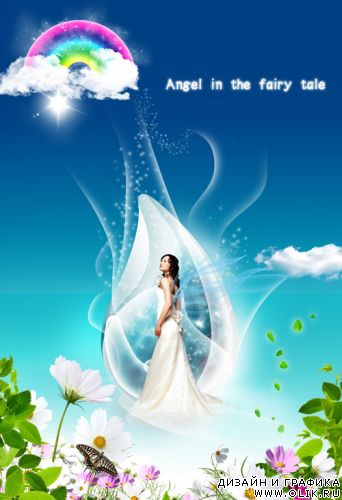 PSD исходник - Angel in the fairy tale