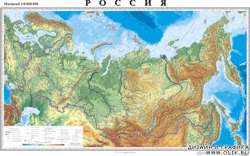 Карта России EPS 18 000 000