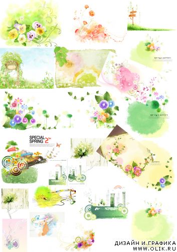 Water colour drawings PSD