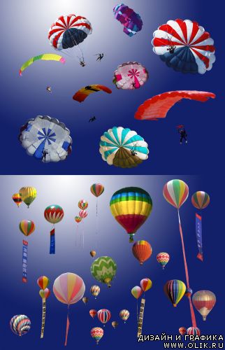 Воздушные шары и парашюты в PSD