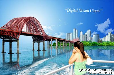 Многослойный PSD исходник - Digital Dream Utopia
