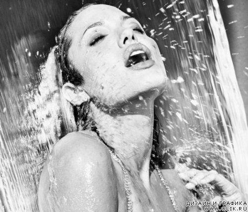 Черно-белое фото Анжелины Джоли