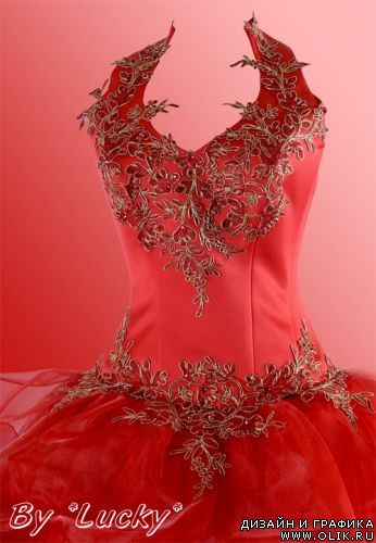 Красное свадебное платье для монтажа