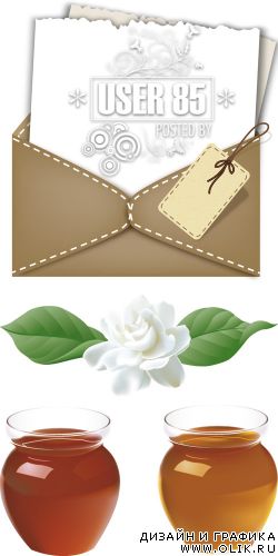 Векторный клипарт - Envelope & Honey & Jasmine