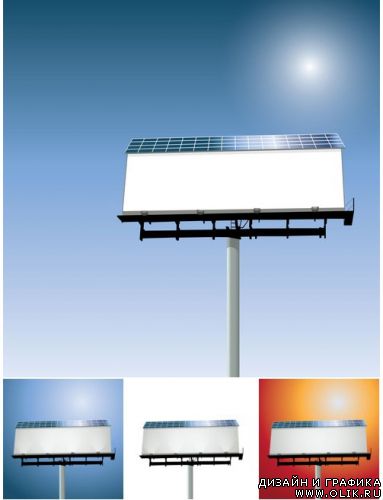 Solar Powered Billboard Vector
