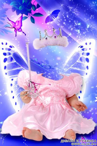 Детский шаблон для фотошопа-Маленькая Принцесса