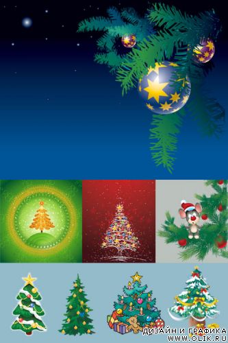 New Year Trees Vector