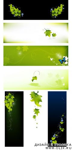 Leafy banners vector