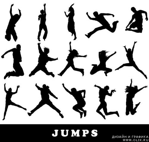 Jumping people vector