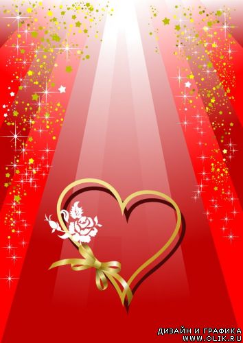 Red Greeting card for Valentine`s Day