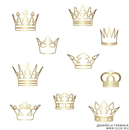 Vector gold crowns