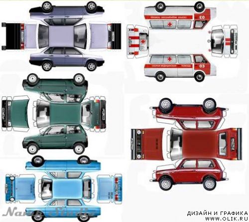 Шаблоны отечественных автомобилей из бумаги. Шаблоны отечественных автомобилей из бумаги.