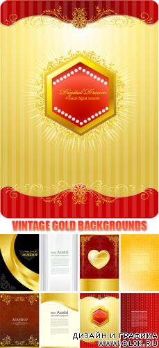 Векторный клипарт - Vintage Gold Backgrounds