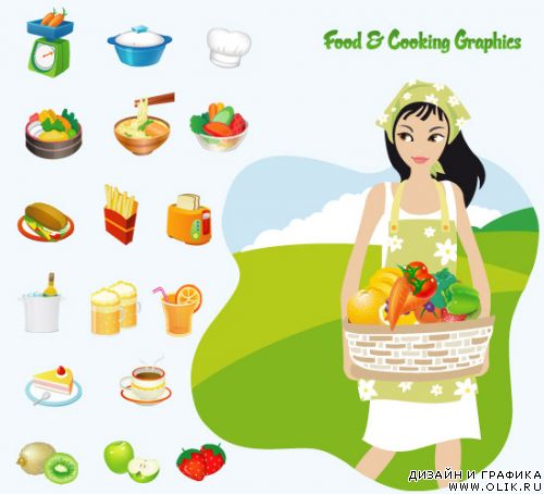 Food cooking graphics