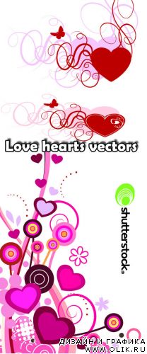 Love hearts vector 2