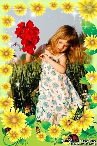 Рамочка - летние цветы | summer flowers(PSD)