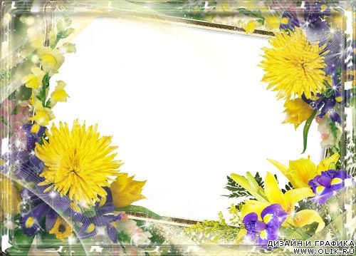 Рамка для фото – Солнечно-желтые цветы