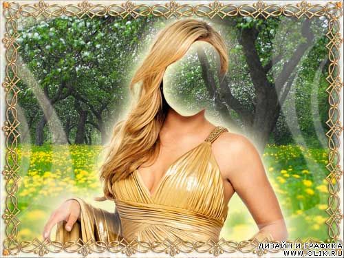Шаблон для PHSP – Блондинка в золотом платье