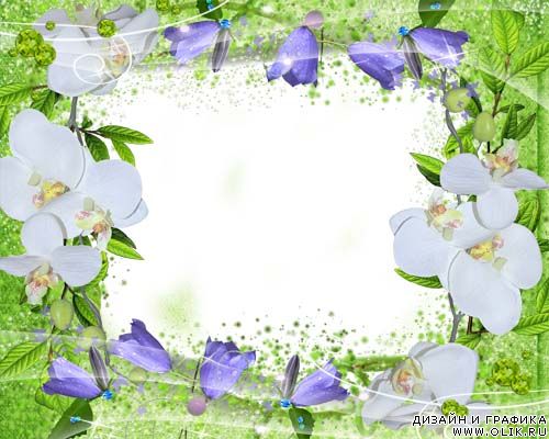 Рамка для фото – Орхидеи и колокольчики