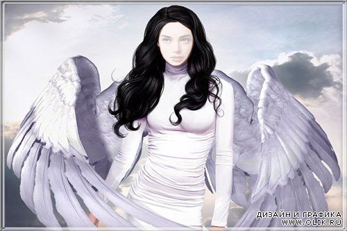 Шаблон для фотошопа-Девушка-ангелок