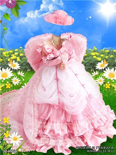 Детский шаблон для фотошоп – Розовый ангелок