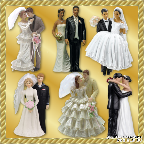 Набор статуэток жениха и невесты