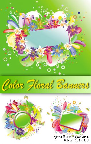 Color Floral Banners
