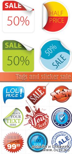 Tags and sticker sale