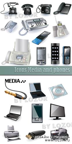 Icons Media and phones