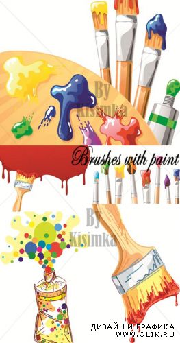 Brushes with paint