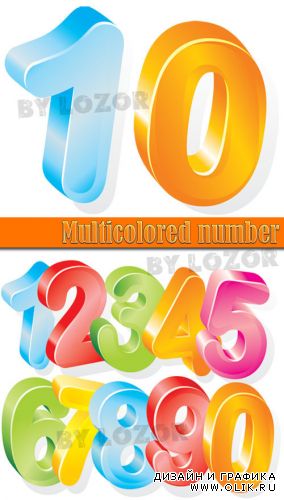 Multicolored number