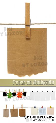 Paper on clothespin