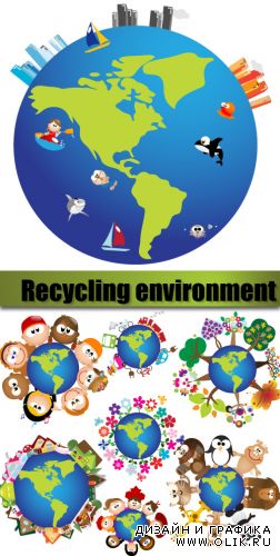 Recycling environment icons