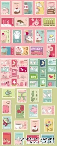 Cute Stamps Vector