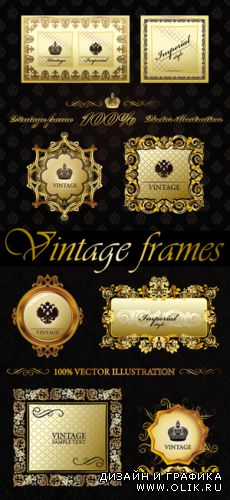 Vintage Golden Frames Vector