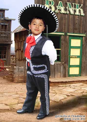 шаблон для фотомонтажа - Маленький мексиканец