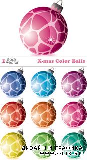 X-mas Color Balls Vector