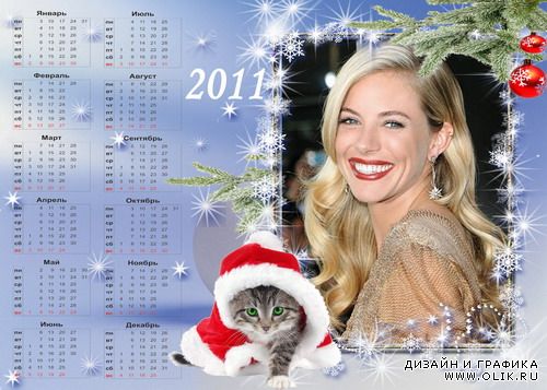 Новогодний календарь с котом