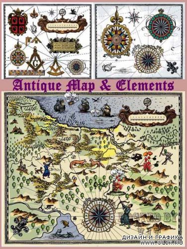 Old Map and Elements 14
