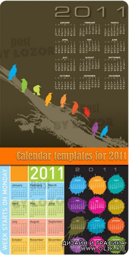 Calendar templates for 2011