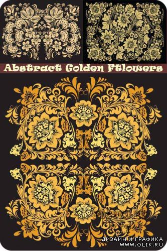 Abstract Golden Flowers 16