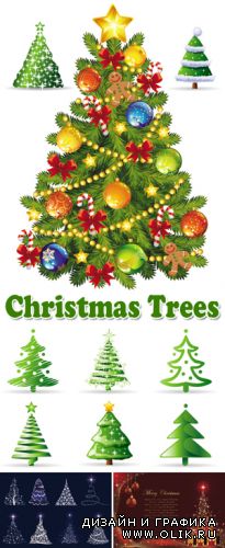 Christmas Trees Vector 2