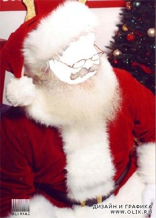 Шаблон для фотошоп - Костюм Санта-Клауса!